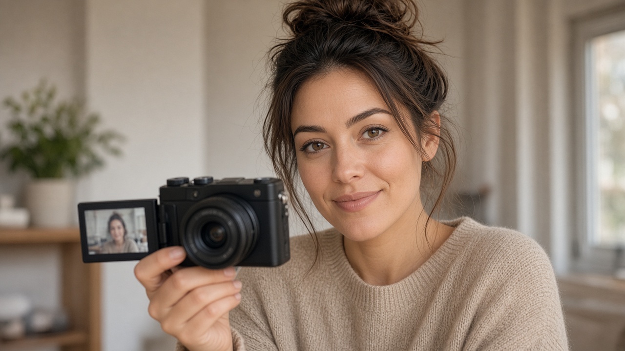 Creator using a mirrorless camera for vlogging in Pakistan