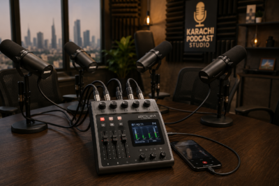 zoom podtrak p4 karachi podcast studio